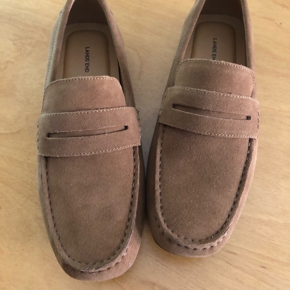 Lands End Mens Suede Loafers 